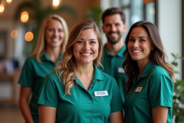 Friendly staff members of Aussie Paw & Claw Co. smiling