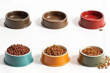 Different types of pet food bowls