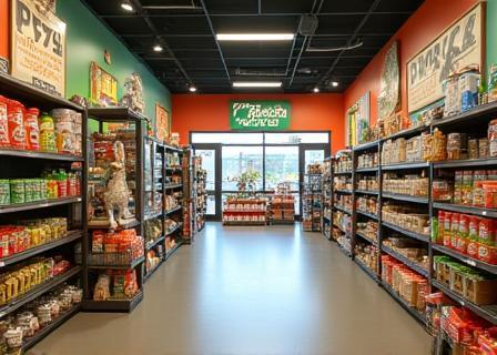 Clean and well-stocked interior of the Aussie Paw & Claw Co. store