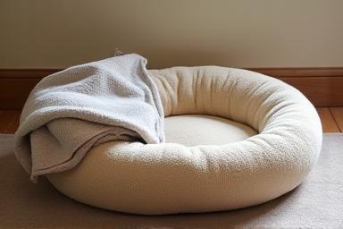 Cozy pet bed with blanket